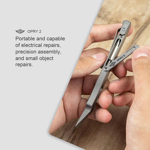 Set, OKNIFE Opry Multitool EDC Titanium Pry Bar Bottle Opener, Nail Puller with Hex Wrench, Screw and Pocket Clip