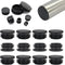 EASYEAH 1-1/2" (38mm) Plastic Hole Plugs Black -Round Chair Leg Caps, Flush
