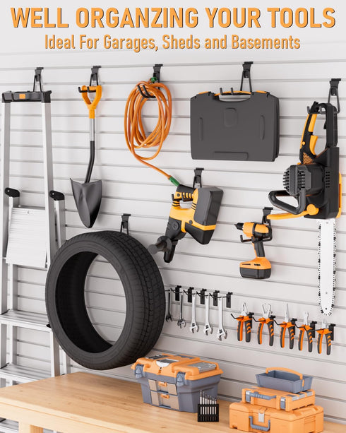 INCLY 36 Pack Heavy Duty Slatwall Hooks, Black Slatwall Panel Accessories for Garages, Retail Stores