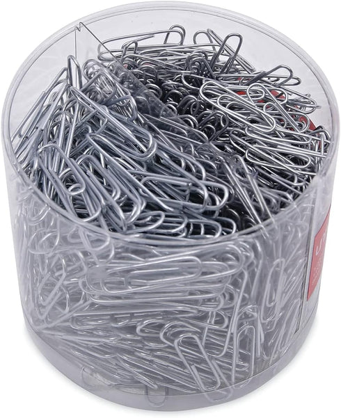 Universal UNV21001 Plastic-Coated Paper Clips, Assorted Sizes Silver (1000/Pack)