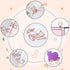 Whaline 80Pcs Cat Shaped Metal Binder Clips, Acrylic Crystal Box, 3 Design Rose Gold Cute Paper Clips for Gifts