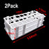 Plastic Test Tube Rack 2 Pack 24 Holes Lab Test Tube Rack Holder for 25mm and Below The Test Tubes, Detachable, White
