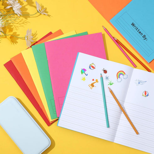 Henoyso 24 Pcs Primary Composition Notebook K-2 - 9 3/4 x 7 1/2 Inch Blank Writing Book for Kids, 60 Pages