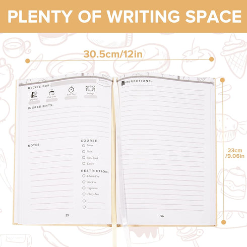 Elegant Hard Cover Recipe Journal: Blank Cookbook for Organizing and Writing Your Own Culinary Creations (Beige)