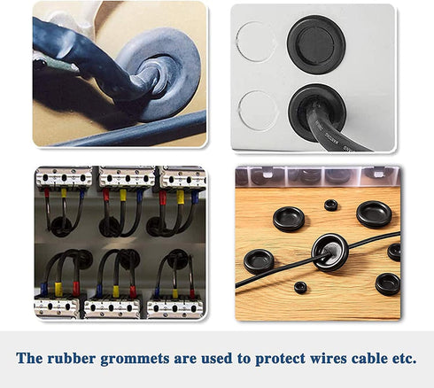 188 Grommet Vrupin Pieces Rubber Kit Rubber Plugs for Round Holes, Wiring, Electrical, Plumbing, and More