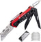edcfans Folding Utility Knife Box Cutter with 5 Razor Blades, Pocket Clip, Screwdriver, Saw, and Holder for Belt