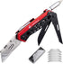 edcfans Folding Utility Knife Box Cutter with 5 Razor Blades, Pocket Clip, Screwdriver, Saw, and Holder for Belt