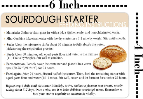 Besttile 30 4 6 inches Pcs Sourdough Starter Feeding Care Instruction Cards * Nurturing Sourdough Starter Guide Starter