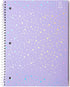 Yoobi College Ruled Spiral Notebook Set, 3-Pack, 1 Subject, 150 Perforated Sheets, Pink, Purple & Black Patterns