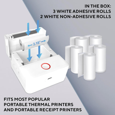 Core Innovations 5 (3 2 57mm 2.18 Mini Thermal Printer Paper Rolls Self-adhesive Sticker + Thermal Paper Rolls, /