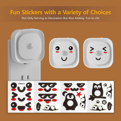2 Pack Plug in Night Light, Motion Sensor & Dusk to Dawn Sensor, Dimmable Night Lights for Kids