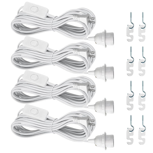 Plug in Pendant Light Cord Kit - 16Ft Light Bulb Socket with