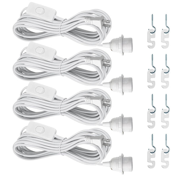 Plug in Pendant Light Cord Kit - 16Ft Light Bulb Socket with