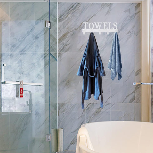 Kuhome Towel Hooks, Over The Door Hooks Hangers, Wall Mount Towel Rack for Bathroom, Metal Organizer