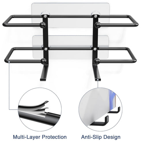 Glove Box Holder, Adhesive Wall-Mounted Metal Dispenser, Tool-Free Organizer for Rubber Latex Gloves, Facial Tissue