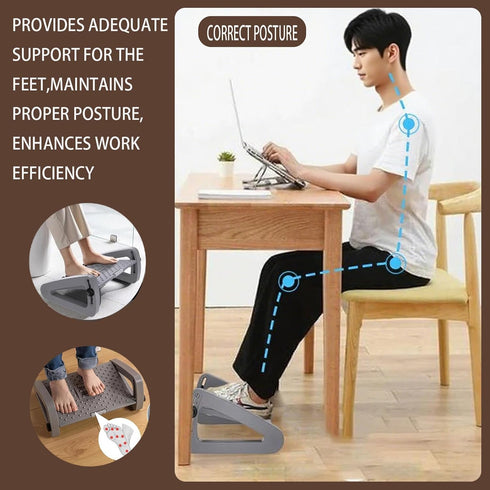 Konbison Hammock Under Desk Foot Rest for Office, Adjustable Ergonomic Accessories Portable Small Foot Stool Massager