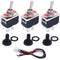 TWTADE 3 Pcs 6 Pin Toggle Rocker Switches ON/ON Latching DPDT Heavy Duty 16A 250VAC with Waterproof Cap