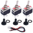 TWTADE 3 Pcs 6 Pin Toggle Rocker Switches ON/ON Latching DPDT Heavy Duty 16A 250VAC with Waterproof Cap