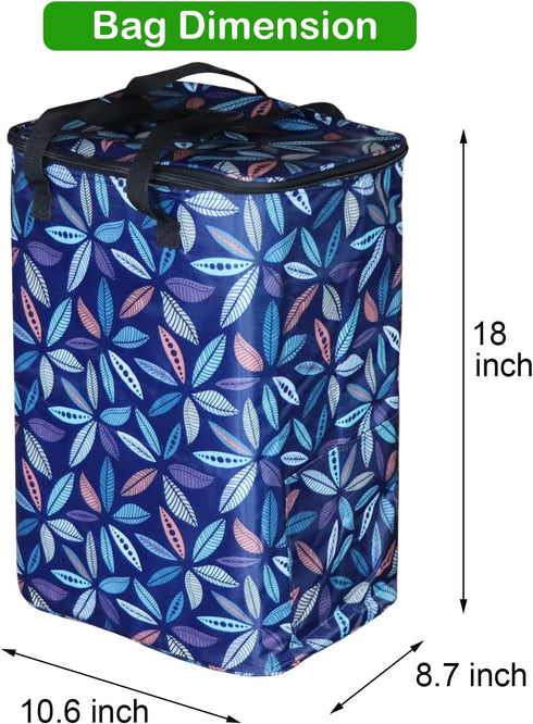 Bornfornice Insulated Replacement Bag for Grocery Cart/Shopping Cart, for Trolley Cart frame, (Blue Pattern)