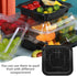 10pcs 4-compartment 550g Packing Toyvian Black Square Fruit Storage Boxes Disposable Food Storage Containers Multi-grid