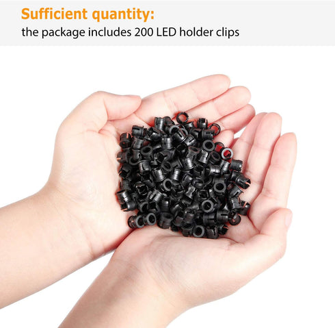 200 5 mm 5 mm Bulb Mudder Pieces LED Holder Black Plastic Light Emitting Diode Clips Display Panel LED Light Bezel