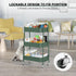 EAGMAK 3 Tier Utility Rolling Cart, Metal Storage Cart with Handle and Lockable Wheels for Kitchen, Living Room,