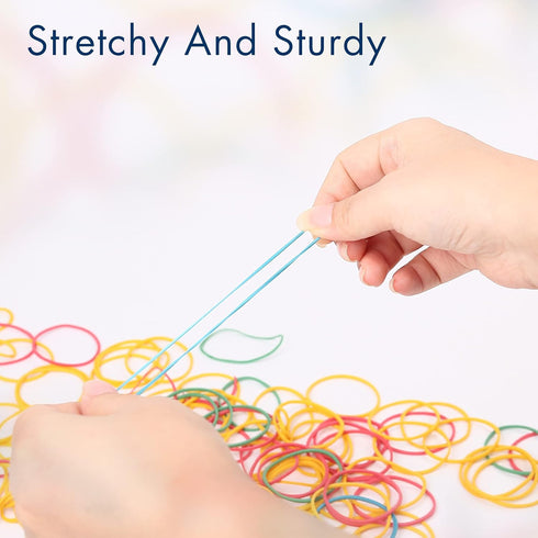 LotFancy 600PCS Rubber Bands, 1.77” (45mm) Durable Multicolor Elastic for Office Supplies