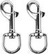 QWORK 3-1/2" Swivel Eye Bolt Snap Hook, 2Pcs, 316 Stainless Steel Trigger Snap Clips for Diving/Pet Leash/Key Chain