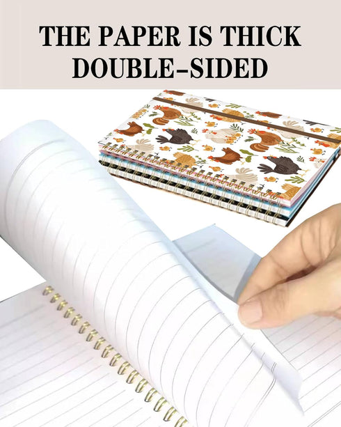 Spiral Journal Notebook, A5 Cute Notebooks for Work & Note Taking, College Ruled Hardcover, 60 Pages (Cute Chicken)