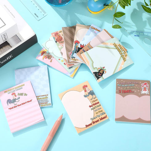 Funny Notepads with Sayings, Assorted Sticky Notepad for Workers, 12 Designs, 3 x 3.93 Inch, Funny Office Supplies