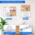 Magnetic White Board and Cork Board Combo, 24 x 18 Inches, Wall Mounted Dry Erase Bulletin Board for Home, School,