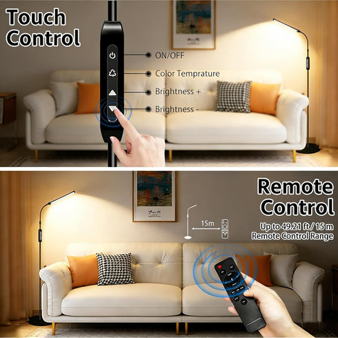 Qumusaa 15W 3000K-6000K Dimmer, 360 LED Floor Lamp with Stepless Adjustable Colors and LEDs Lash Lamp Tattoo Light