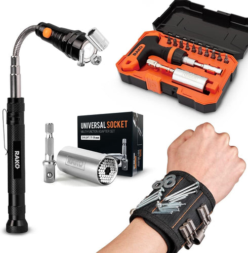 7-19mm Set, Set, RAK Super Universal Socket Tool, Universal Socket Wrench Gator Grip with Power Drill Adapter