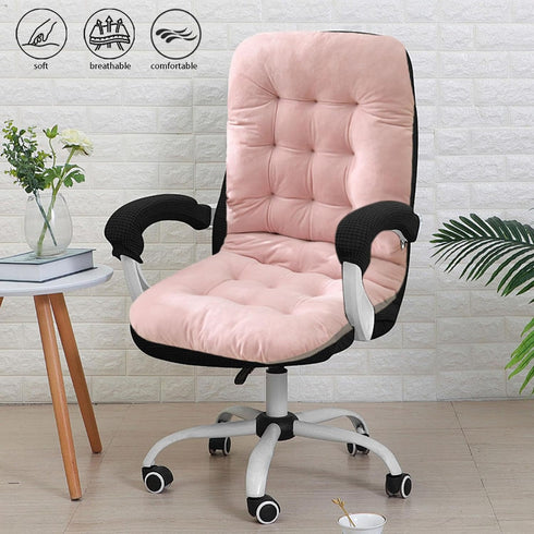 ZeawIEsvbyt Rocking Chair Seat Cushion Velvet High Back Pad Fluffy Couch Back Cushion with Straps for Office, Patio