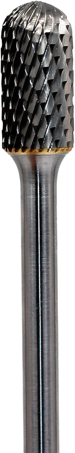 SC-5L4 Tungsten Carbide Burr, 4” Long Double Cut Carbide Burr File with 1/4’’ Shank, Cylinder Shape