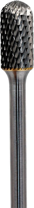 SC-5L4 Tungsten Carbide Burr, 4” Long Double Cut Carbide Burr File with 1/4’’ Shank, Cylinder Shape