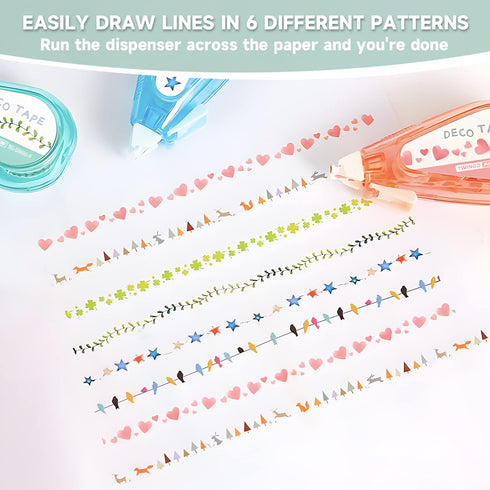 Decorative Correction Tape - Valentines Day Gifts for Kids, DIY Cartoon Pattern Tape