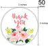 Pink Flower Thank You Stickers, 50PCS Self-Adhesive 2 Inch Labels for Wedding, Small Business, and Party Favors