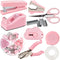 Desk Accessory Kit, Includes Stapler, Staples, Remover, Tape Dispenser, Scissors, Paper Clips, Hole Punch