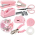 Desk Accessory Kit, Includes Stapler, Staples, Remover, Tape Dispenser, Scissors, Paper Clips, Hole Punch