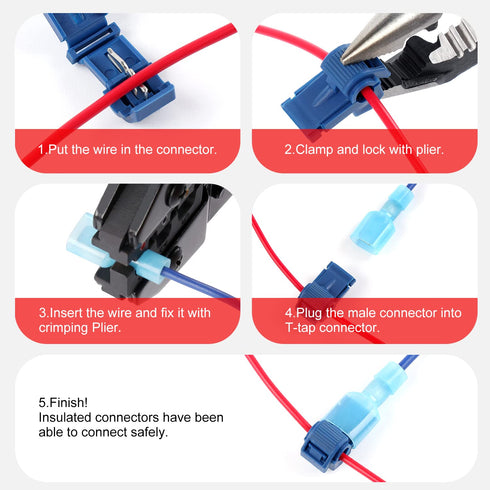 Delgada 360pcs Quick Splice Wire Connectors Kit, Electrical T Tap, Insulated Waterproof Terminals with Storage Box