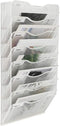 EasyPAG Office 8 Pocket Wall File Folder Holder, Hanging Organizer for Magazine Document Paper Rack, White.