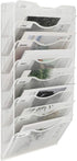 EasyPAG Office 8 Pocket Wall File Folder Holder, Hanging Organizer for Magazine Document Paper Rack, White.