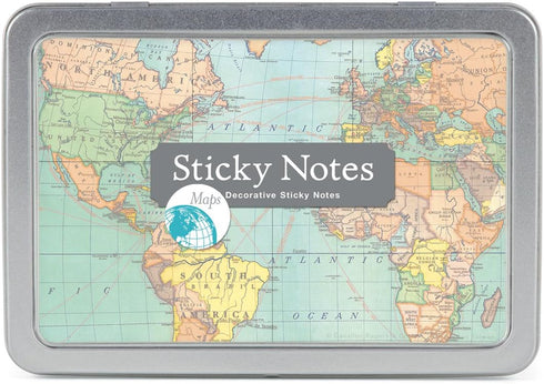 Cavallini Sticky Notes: Vintage Map
