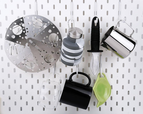 Pegboard Hooks 12 Pack Compatible with IKEA Skadis, Includes 6 L Style and 6 J Style Pegboard Accessories