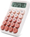 Mechanical Switch Calculator, 12 Digits, Large LCD Display, Pink Gradient Desktop Calculator for Office and School