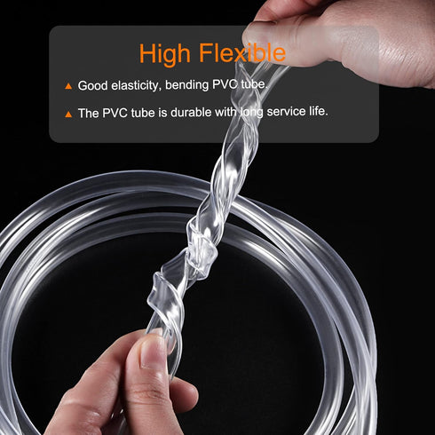 MECCANIXITY PVC Clear Hose Vinyl Tubing, 7/16" ID, 5/8" OD, 10ft Flexible Lightweight for Water, Air, Oil