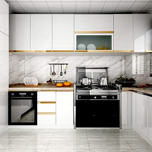 TANONE White Wallpaper Self Adhesive Vinyl 15.8"X196.7" Decorative Film for Cabinets and Furniture Countertops.
