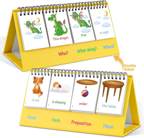 Sentence Building Flip Chart for Kids, Speech Autism Therapy Learning Materials for Preschool & Kindergarten