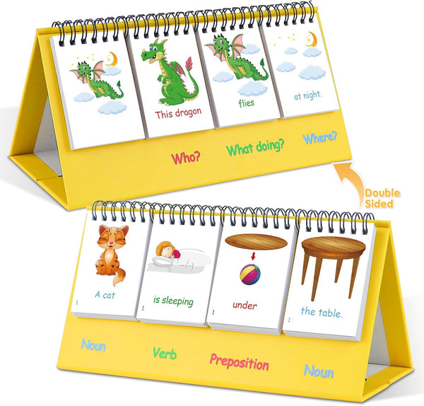 Sentence Building Flip Chart for Kids, Speech Autism Therapy Learning Materials for Preschool & Kindergarten